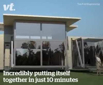 Instant house. It will set itself in just 10 minutes.