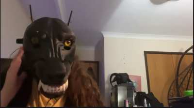 A realistic 3dprinted werewolf mask working entirely with elastics!