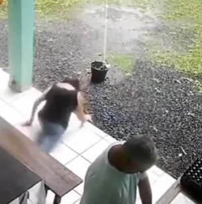 Wearing slippers on a slippery tiles