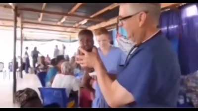 Doctor has a way to make baby stop crying