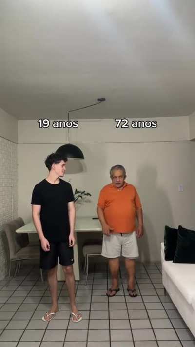 19 anos e 72 anos na infância