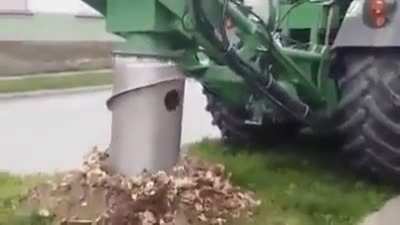 Auger attachment for tree stump removal.