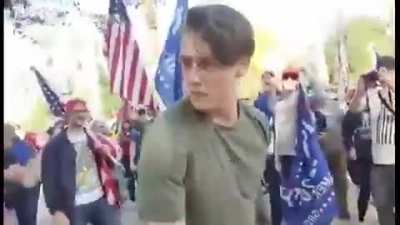 MAGA crowd cheers for a guy giving a literal Hitler speech