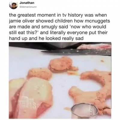 Jamie Oliver tries to scare kids off chicken nuggets