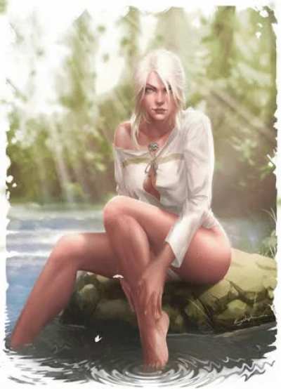 Ciri by the lake. Art by (KrysDecker) animation by (desk<wbr>toppa<wbr>ints)