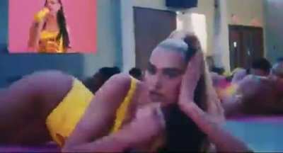 Dua showing you how to jerk that cock as she bounces her fat ass