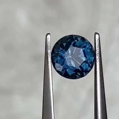 First up from the heated Rock Creek Montana sapphires I got from Tucson, and it’s a stunner! Peacock blue, 6.05mm, 1.20ct, VSI, cut in my “Marigold” round. $2350 + SH