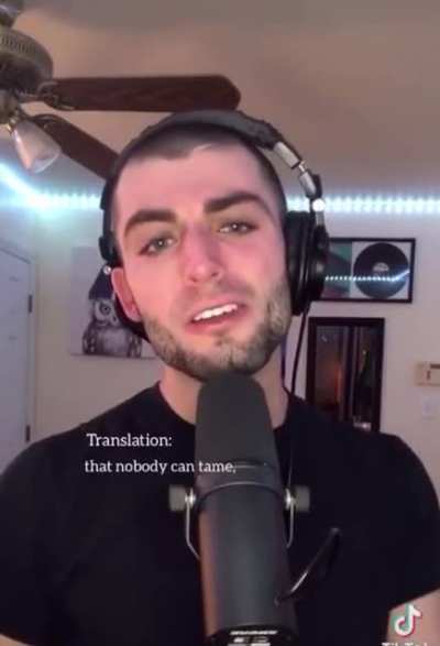 His voice.