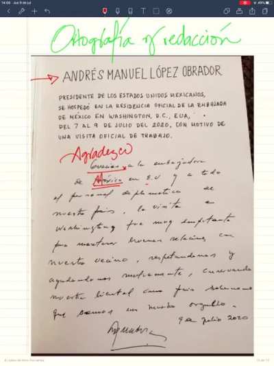 Clases de ortografía y redacción con AMLO