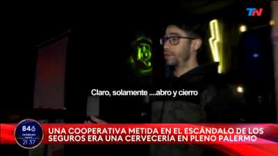 Escandalo de los seguros que involucra a Alberto Fernández (Inhibido) : Una de las cooperativas resultó ser una cervecería (La birrería) ubicada en pleno Palermo Hollywood. El tesorero era socio del gerente de nación seguros