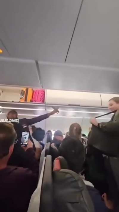 American Airlines Drama - Kid kicked the chair by accident
