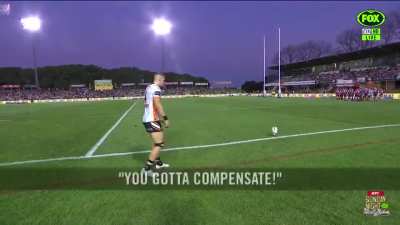[NRL] Fan has some fun with Adam Doueihi as he is kicking for goal