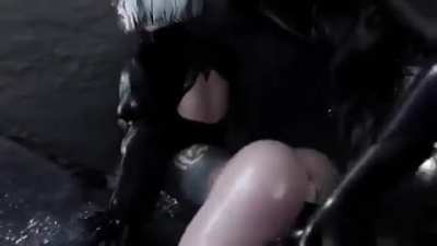 2B Gets Fucked In The Rain (Nago<wbr>onima<wbr>tion) [Nier Automata]