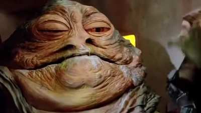 Leia is brought to Jabba