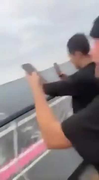 Morons film themselves dumping furniture over board