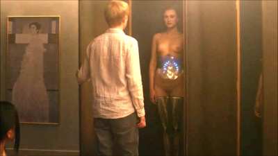 Ex Machina (2015), R-Rated, Claire Selby (boobs, ass, fully shaved pussy), Sonoya Mizuno and Elina Alminas (boobs, ass, landing strip shaved), and Alicia Vikander (boobs, ass, trimmed pussy)