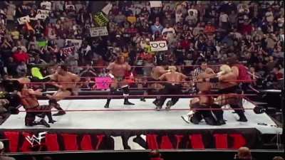 [wmv] Cactus Jack & ??? vs The Radicalz (Chris Benoit, Dean Malenko & Perry Saturn) & D-Generation X (Triple H & X-Pac) - Ten Person Tag Team Match - WWF RAW (Feb. 7, 2000)