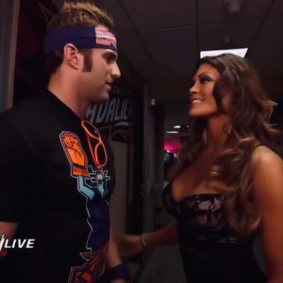 Eve wishes Zack Ryder good luck.