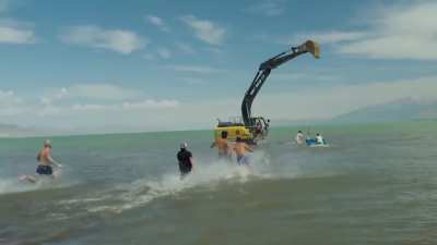 Ah yes, lets use the heavy machinery to play around.... What could possibly go wrong?