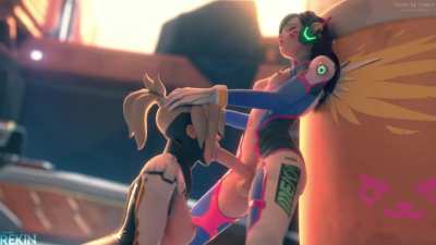 Mercy deepthroating D.vas cock (comandorekin)