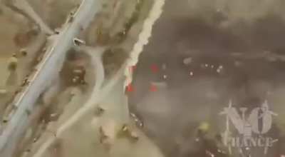 FPV pilots of the Ukrainian 108th Territorial Defense Brigade destroy another Russian Strela-10 air-defense system.