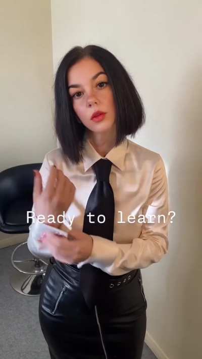 Silky blouse and necktie