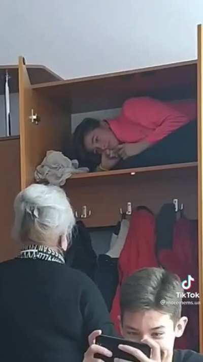 Hiding from ms. Cykablyatova
