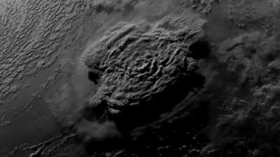 Absolute unit of a volcanic eruption (Tonga explosion recorded by GOES-West satellite)