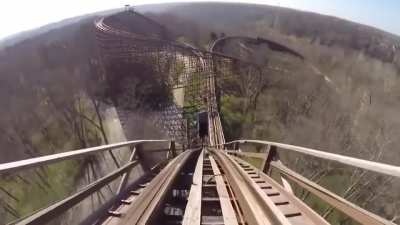Billy Corgan rides a rollercoaster