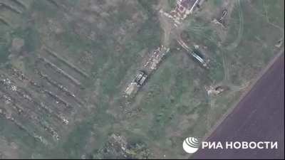 RU pov: Lancet loitering munition gets past anti-air to hit AFU s300 system in Zaporizhzhia region