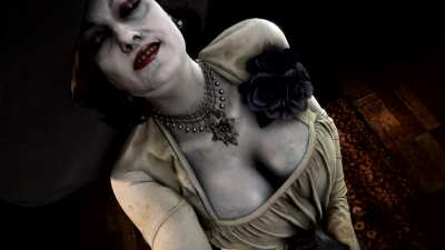 Alcina Dimitrescu giving a handjob (blueberg)