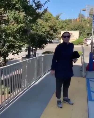 Woman yells bad things when leaving store