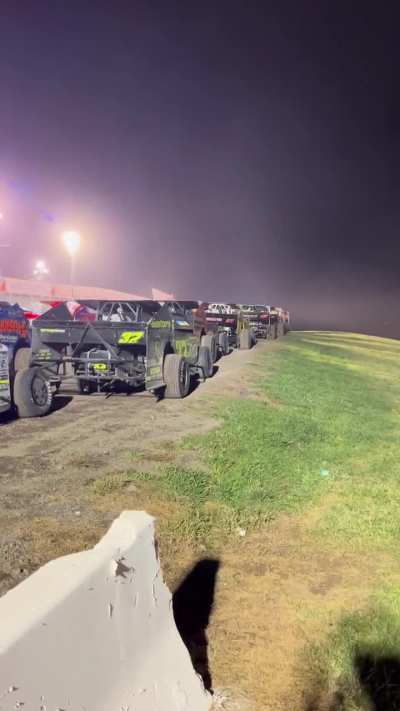 Modifieds lined up at Super Dirt Week 53. Oswego NY