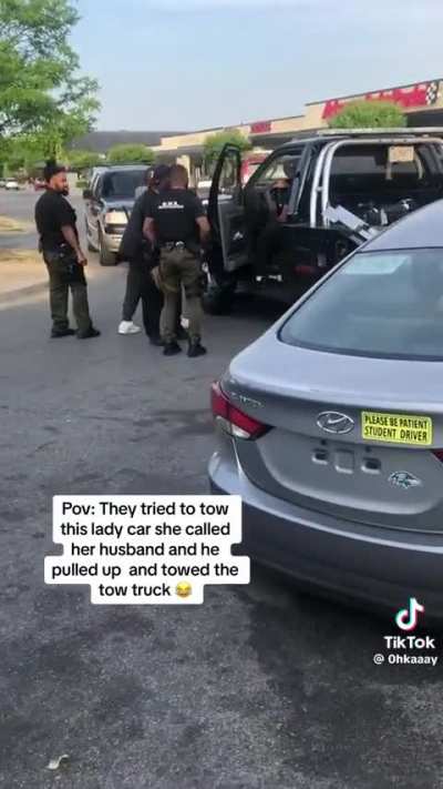Tow truck gets towed