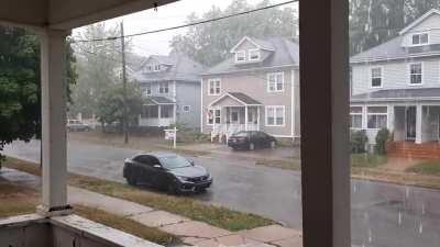 New Brunswick, Canada. I didn't have enough time to make my tea before the deluge ended, but I enjoyed it while I could tea-less.