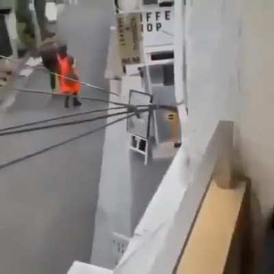 Touching electrical wire