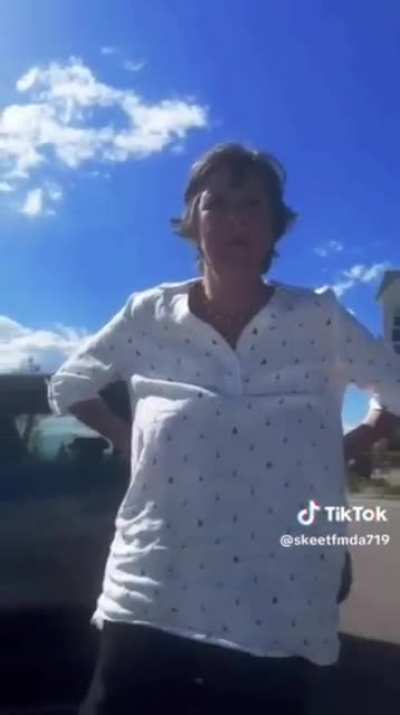 White woman DEMANDS to know why a black man is sitting in his car in HER PARKING LOT. She claims he is harassing her & stalking the lot rob someone.