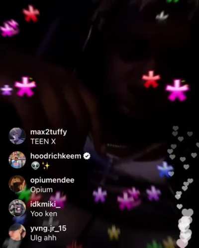Carti types in chat on a ken Carson IG LIVE (it's at the end of the video, I couldn't find a longer version of the clip)
