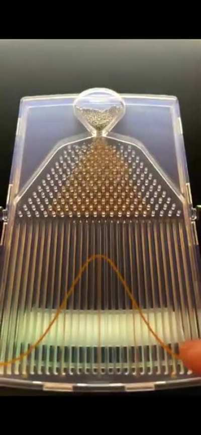 Galton Board in slow motion.