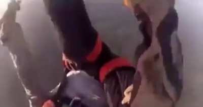 Guy saves a man who was knocked while skydiving