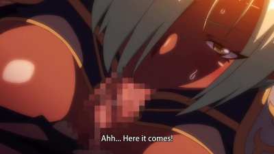 Hot dark elf swallows cum