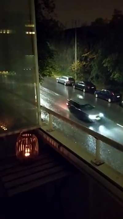 Night Rain from a Balcony