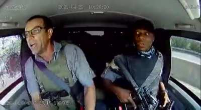Dodging a cash-in-transit robbery. Nerves of steel