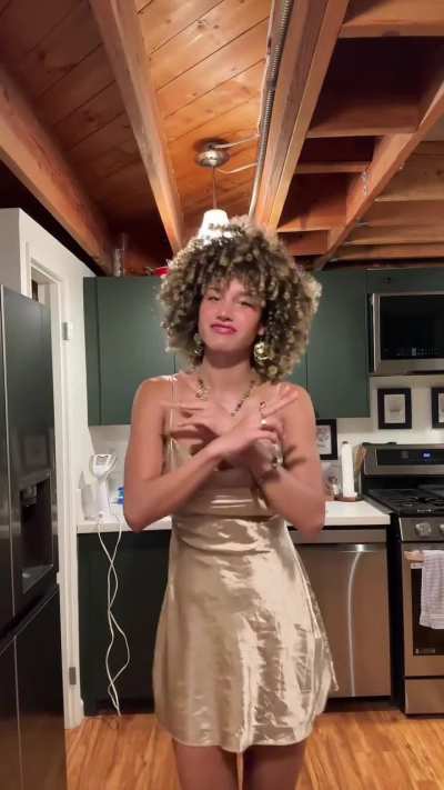 gold dress