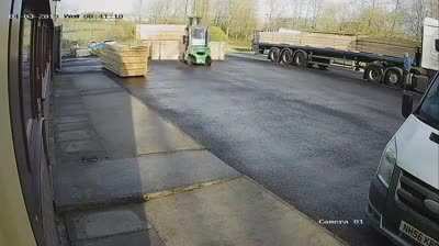 Idiot in a forklift