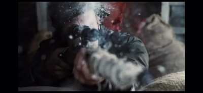 In Saving Private Ryan (1998), in this sniper scene you see Private Jackson’s gun flare, you see the German sniper get shot, and then you hear the gunshot. Similar to how you would in real life.