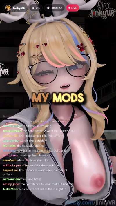 🐇Slut gets BANNED on stream for showing too much of her SCHOOLGIRL Outfit~🔨