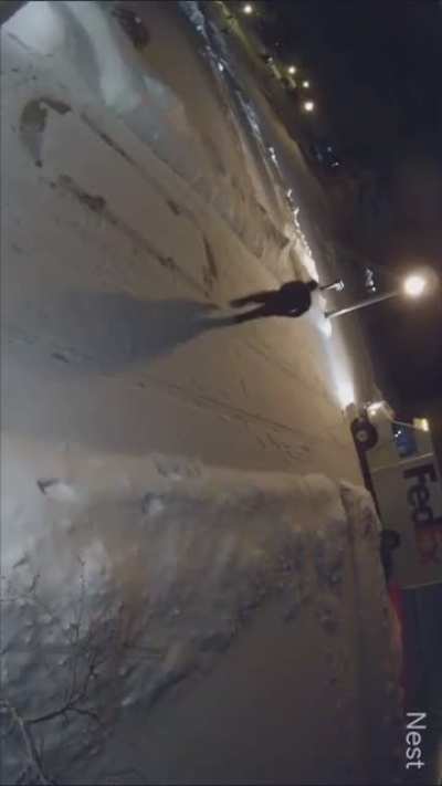Caught on my buddies door cam. Why wouldn’t you assume everyone has a camera these days?