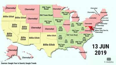 Trending Google Searches by State Between 2018 and 2020 [courtesy of u/V1Analytics]