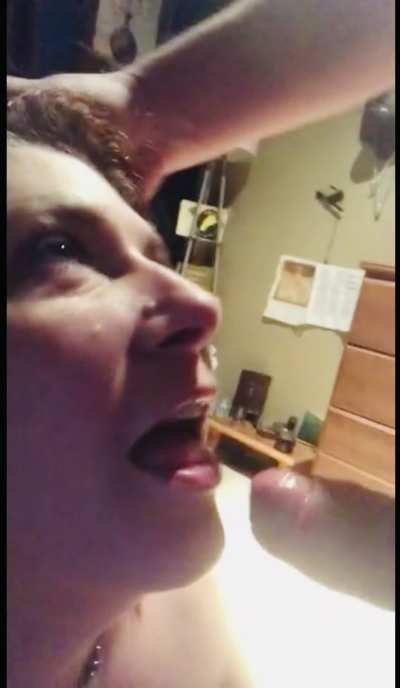 Selfie blowjob and deepthroat
